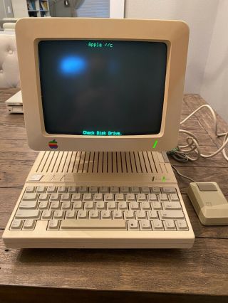 Apple Iic 2c Computer A2s4000 | Apple Monitor | Apple Monitor Stand |  Mouse
