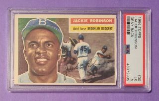 1956 Topps Gray Back 30 Jackie Robinson Psa 5 Ex Brooklyn Dodgers Hof