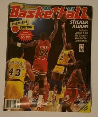 50 - 1990 91 Panini Nba Basketball Sticker Album Set Michael Jordan