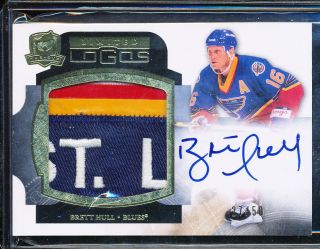 2011 - 12 The Cup Limited Logos Brett Hull Auto 27/50 Patch St.  L Logo Sick Rare