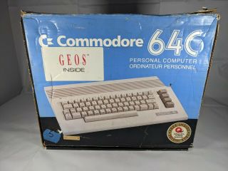 Commodore 64 C64 Computer With Box Power Supply Video Cables ☆