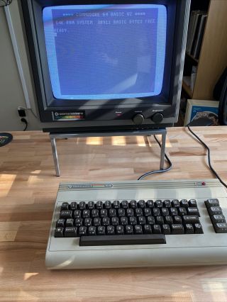 Commodore 64 Computer W/ Av Cable And Power Supply C64 Console System