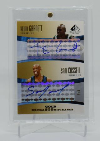 2004 - 05 Sp Game Kevin Garnett Sam Cassell Auto Extra Significance Gold 4/5