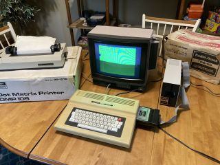 Radio Shack 64k Trs - 80 Color Computer 2 With Floppy Drive And Dmp - 105 Printer