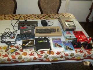 Vintage Commodore 64 Computer,  Disk Drive,  Joystick Bundle,  Manuals,  Printer Etc