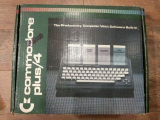 Vintage Commodore Plus/4 Computer With Built In Software And Manuals