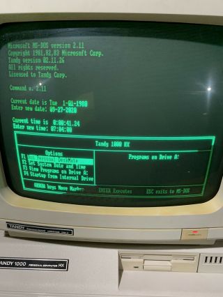 Tandy 1000 HX Personal Computer Model 25 - 1053 With VM - 4 Monitor 2