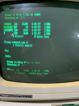 Tandy 1000 HX Personal Computer Model 25 - 1053 With VM - 4 Monitor 3
