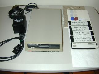 Atari Rana 1000 Sd/ed/dd Disk Drive With Disks,  Power Supply,  Cable And Manuals