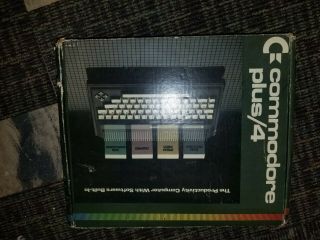 Vintage Commodore Plus/4 Computer With Built In Software And Manuals