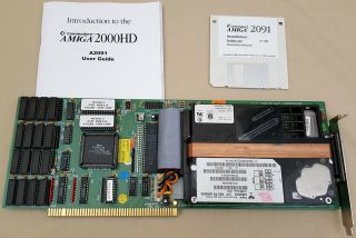 A2091 Scsi Controller W/1.  0gb Harddrive 2mb Ram For Amiga 2000 2000hd 2500 4000