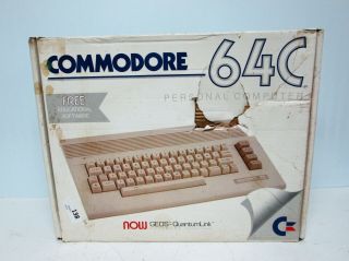 Vintage Commodore 64c Computer W/original Box Plus Power Supply - -