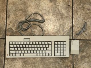 Apple Keyboard Macintosh Se Iigs Adb M0116 W/ Cable Orange Alps & Mouse G5431