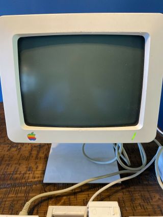 Vintage Apple IIc Computer,  Monitor And Power Supply (Parts).  (Description). 3