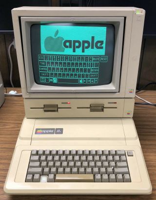 Apple Iie Computer W/double Drive & Monitor - 80 Columnn/64k - Disks - More