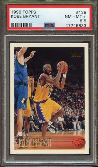 1996 Topps 138 Kobe Bryant Rookie Card Psa 8.  5