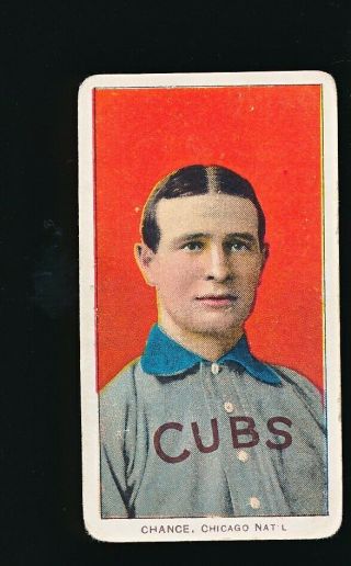 1909 T206 Piedmont Frank Chance Red Portrait Vg,  Centered,  No Creases Raw