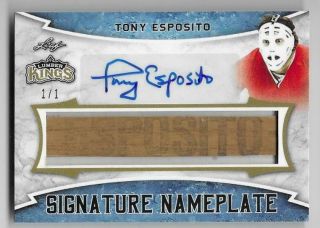 2020 Leaf Lumber Kings Tony Esposito Auto Signature Nameplate Stick 1/1