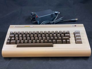 Commodore 64 Computer - Cleaned & W/ C64psu Power Supply