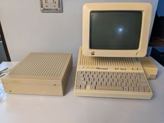 Apple Iic With Monitor,  External Hard Drive,  Monitor,  Stand And Cables