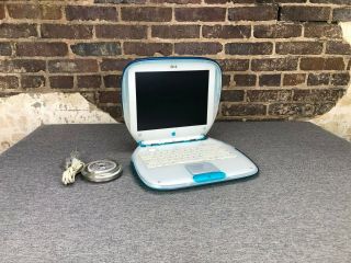Apple Ibook G3 Bondi Blue Laptop Computer 300mhz Os 10.  3 96mb Ram 3gb Hdd