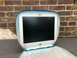 Apple iBook G3 Bondi Blue Laptop Computer 300MHz OS 10.  3 96MB RAM 3GB HDD 2