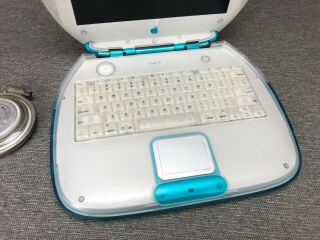Apple iBook G3 Bondi Blue Laptop Computer 300MHz OS 10.  3 96MB RAM 3GB HDD 3