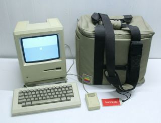 Vintage Apple Macintosh Plus Personal Computer W/bag,  Keyboard,  Mouse