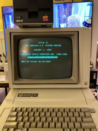 Apple Iie (2e) Computer With Monitor,  Floppy Drives,  Software Manuals Boxes