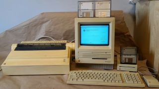 Apple Macintosh Se M5011 W/ Keyboard Mouse Imagewriter Ii Printer 800k External