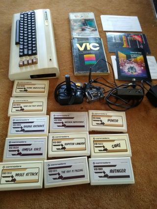 Commodore Vic - 20 Computer And Box With Games