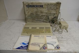 Commodore 128 Computer,  Manuals,  Power Supply & Box C128