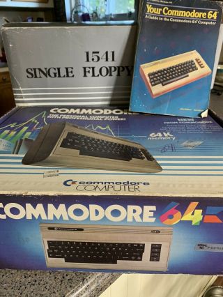 Commodore 64 With 1541 Single Floppy Drive Boxes/ Directions Plus Guide