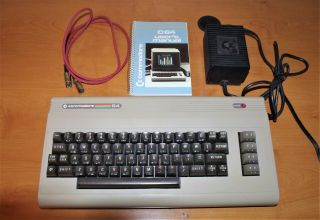 Vintage Commodore 64 Computer With Power Supply