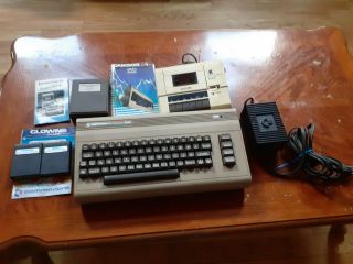 Commodore 64 Computer W/ Power Supply Data Recorder Direct Connect Modem 2 Games