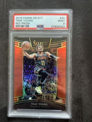 2018 - 19 Select Trae Young Red Prizm Psa 9 Rc Rookie /199