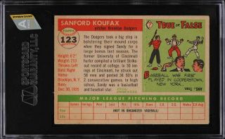 1955 Topps Sandy Koufax ROOKIE RC 123 SGC 2.  5 GD,  (PWCC - A) 2