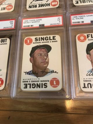 1968 Topps Game Card Complete Set w/ PSA Graded Mantle Mays 3
