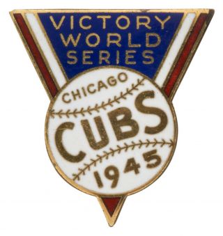 1945 Chicago Cubs World Series Press Pin (ex) - Curse Of The Billy Goat