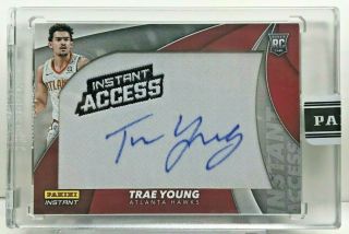 Trae Young 2018 - 19 Panini Instant Access Patch Rc Autograph Auto D 9/10 - Hawks