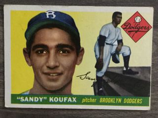 1955 Topps Sandy Koufax 123 Rc Rookie Hof Brooklyn Dodgers