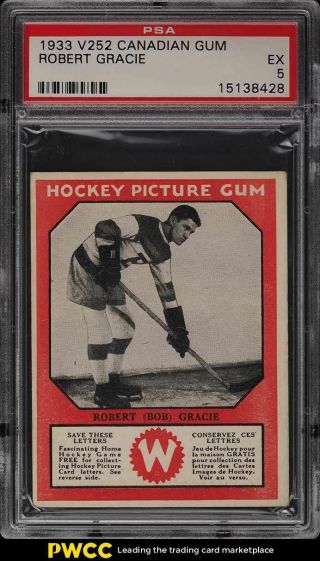 1933 V252 Canadian Gum Robert Gracie Psa 5 Ex