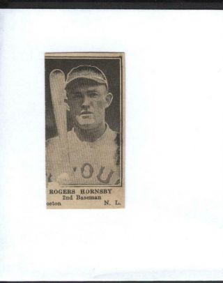 1925 - 1931 W590 Strip Card Rogers Hornsby Boston Tough Team Variation