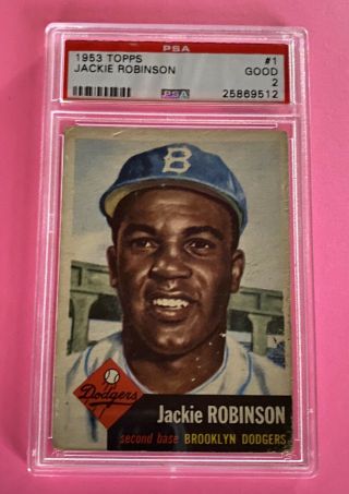 1953 Topps 1 Jackie Robinson Brooklyn Dodgers Psa 2