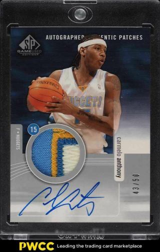 2003 Sp Game Carmelo Anthony Rookie Rc 3 - Clr Patch Auto /50 Aap - Ca