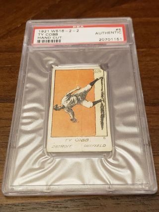 1921 W516 - 2 - 2 5 Ty Cobb (hand Cut) Psa Authentic Rare