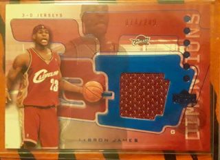 2003 - 04 Lebron James Ud Dimensions 3 - D Game Jersey Rookie Rc /249 Nba Mvp
