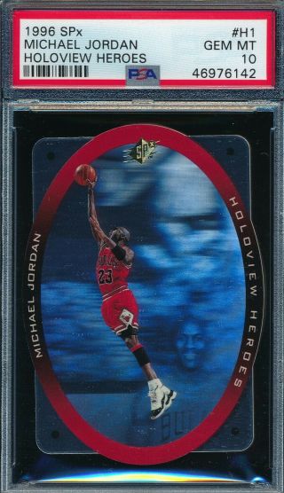 Michael Jordan 1996 - 97 Upper Deck Spx Holoview Heroes Psa 10 Gem Card H1