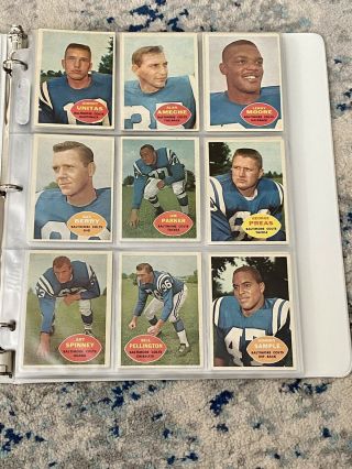 1960 Topps Football Complete Set Of 132