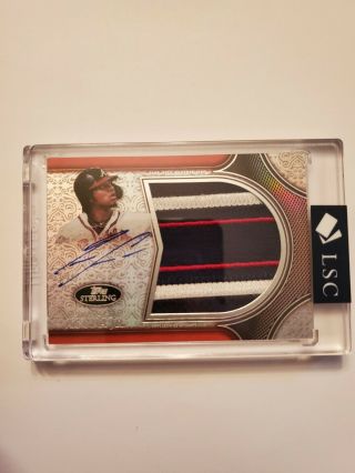 2020 Topps Sterling Ronald Acuna Jr.  Jumbo Jersey Patch On Card Auto 3/3